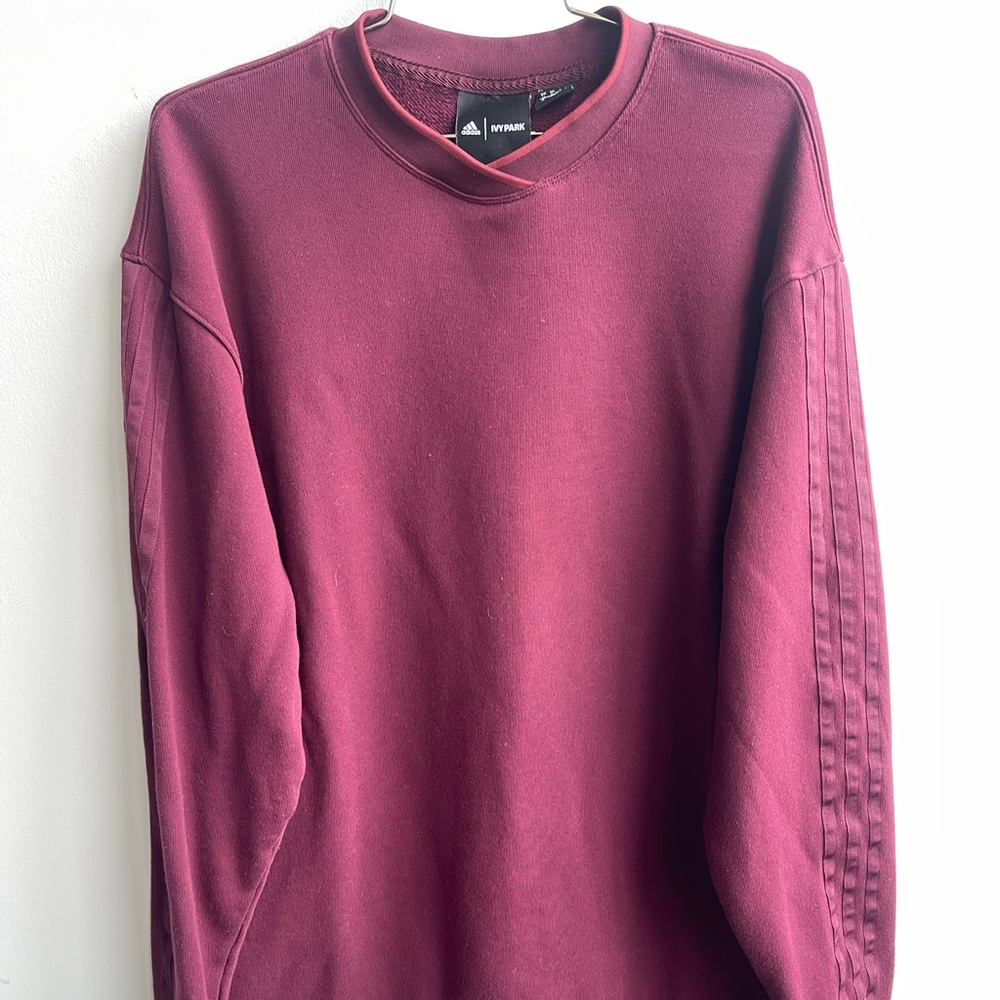 Ivy Park x Adidas Beyoncé Maroon oversized V-Neck Sweatshirt